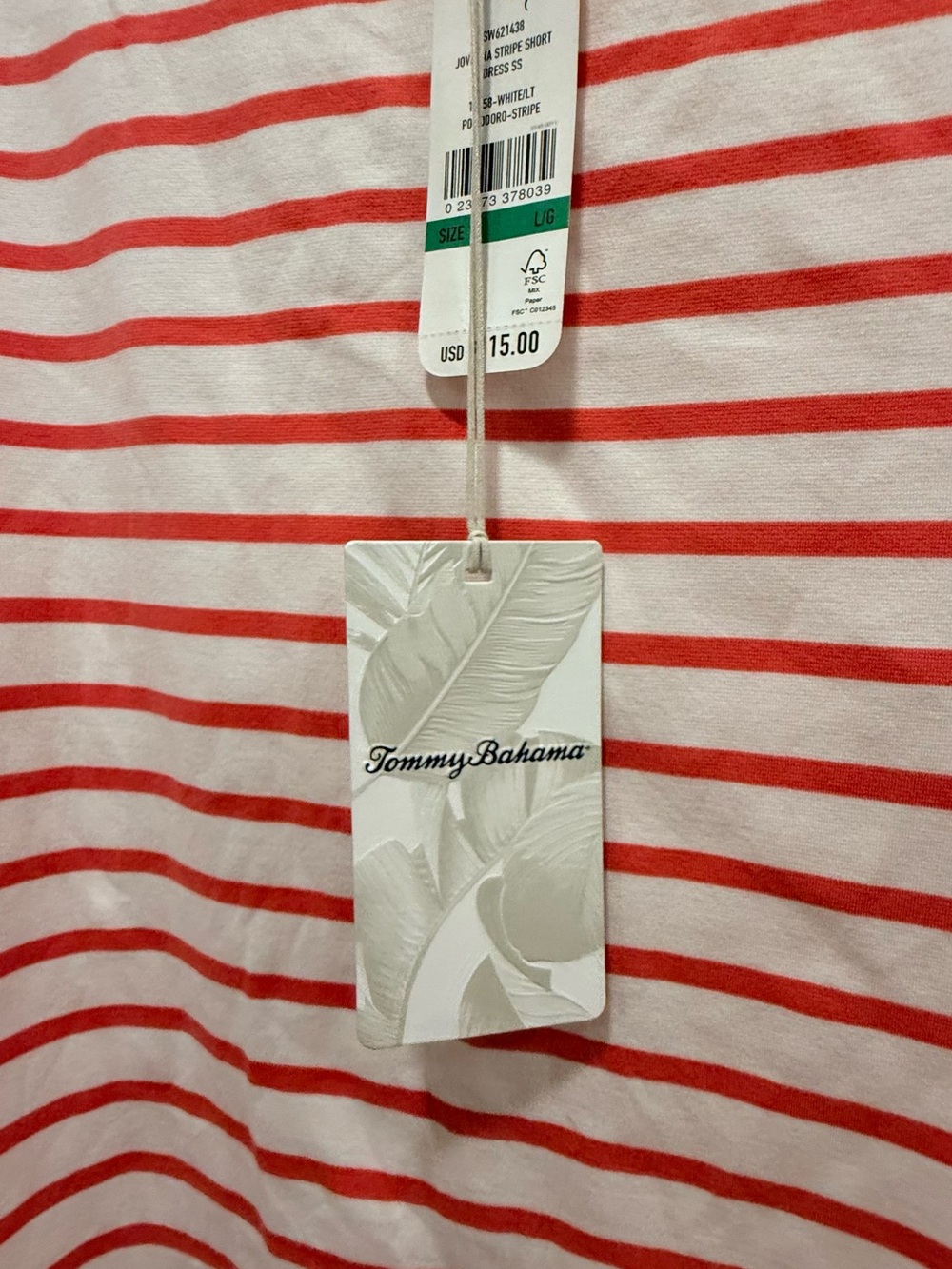 Tommy Bahama Red and White Striped Short Sleeve Tee - Picture 9 of 14